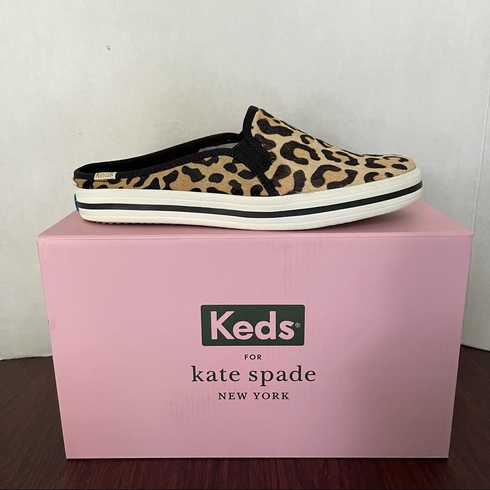 KEDS KATE SPADE DOUBLE DECK MULES LEOPARD SIZE 7